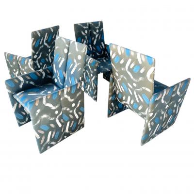 Preview Vladimir Kagan for Preview Hand Painted Fabric Dining Chairs