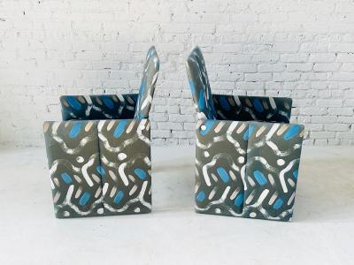 Preview Vladimir Kagan for Preview Hand Painted Fabric Dining Chairs