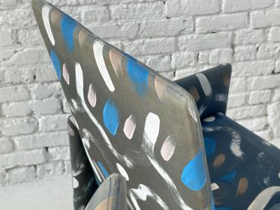 Preview Vladimir Kagan for Preview Hand Painted Fabric Dining Chairs