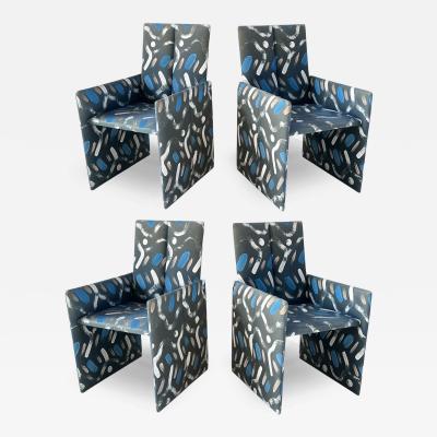 Preview Vladimir Kagan for Preview Hand Painted Fabric Dining Chairs