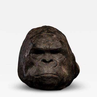 Primal Echo Sculpted Gorilla Head in burned Clay