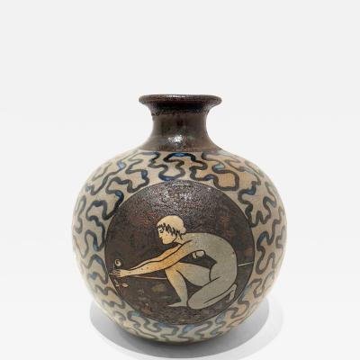 Primavera Atelier du Printemps Art Deco Feminine Silhouettes Spherical Form Ceramic Vase by Primavera