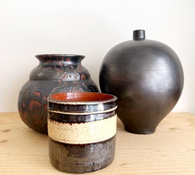 Primavera Atelier du Printemps GUNMETAL PRIMAVERA CERAMIC VASE