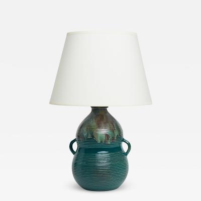 Primavera Atelier du Printemps Green Ceramic Table Lamp by Primavera