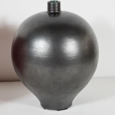 Primavera Atelier du Printemps PAIR OF BLACK AND ORANGE PRIMAVERA VASES