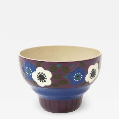 Primavera Atelier du Printemps Primavera Blue Purple and Cream Ceramic Bowl in the Style of Sue et Mare