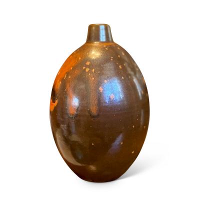 Primavera Atelier du Printemps Spectacular Dappled Orange Art Deco Vase by Primavera