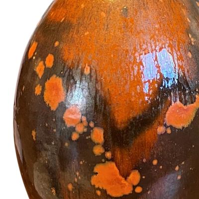Primavera Atelier du Printemps Spectacular Dappled Orange Art Deco Vase by Primavera