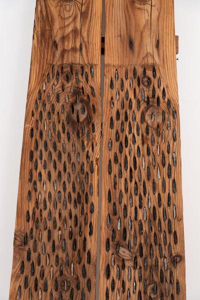 Primitave Wood and Stone Wheat Thresher