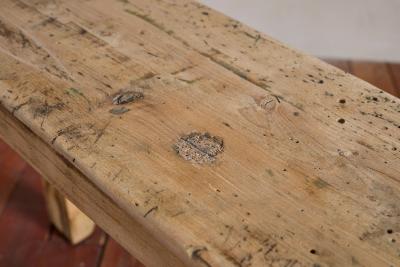 Primitive French Oak Console Table