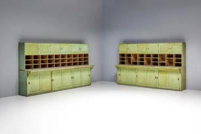 Primitive Green Apothecary Cabinet France 19th Century