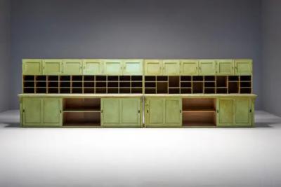 Primitive Green Apothecary Cabinet France 19th Century