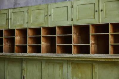 Primitive Green Apothecary Cabinet France 19th Century