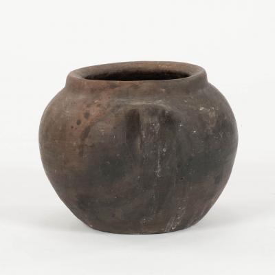 Primitive Hand Thrown Handled Pottery Jar