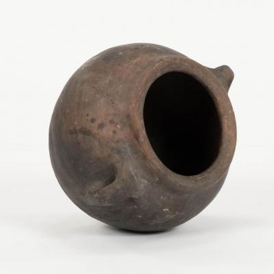 Primitive Hand Thrown Handled Pottery Jar