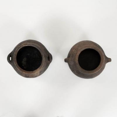 Primitive Hand Thrown Handled Pottery Jar