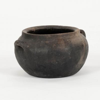 Primitive Hand Thrown Handled Pottery Jar