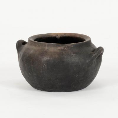 Primitive Hand Thrown Handled Pottery Jar