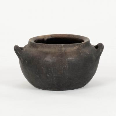 Primitive Hand Thrown Handled Pottery Jar