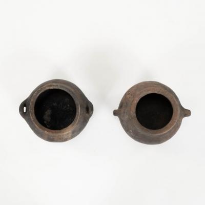 Primitive Hand Thrown Handled Pottery Jar