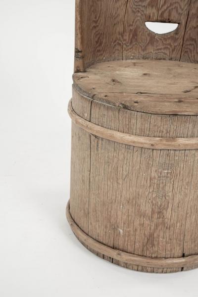Primitive Swedish Pine Log Chair from Dalarna