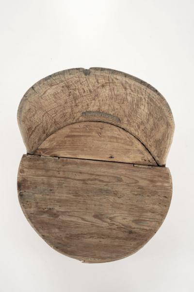 Primitive Swedish Pine Log Chair or Kubbestol