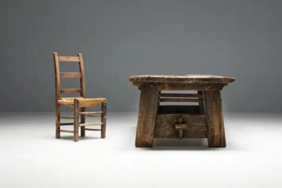 Primitive Wabi Sabi Side Table France 19th Century