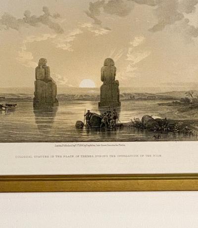 Print of Colossal Statues by Roberts 19th century