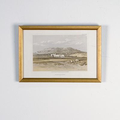 Print of Medinet Abou Thebes by Roberts 19th century