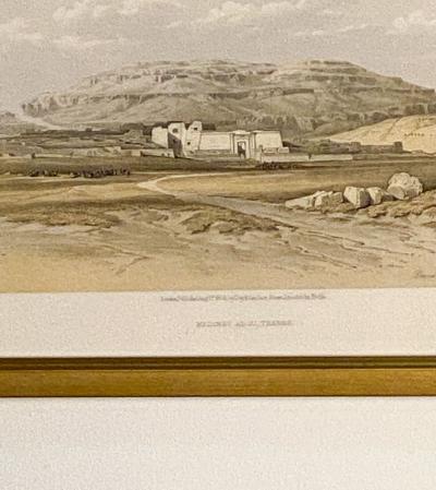 Print of Medinet Abou Thebes by Roberts 19th century