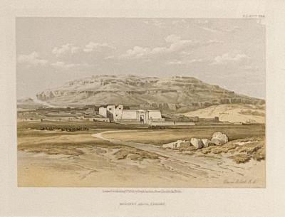 Print of Medinet Abou Thebes by Roberts 19th century