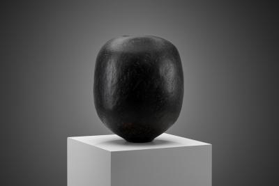 Priscilla Mouritzen Black Ceramic Vase Denmark ca 1980s