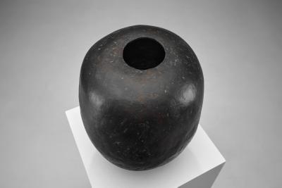 Priscilla Mouritzen Black Ceramic Vase Denmark ca 1980s