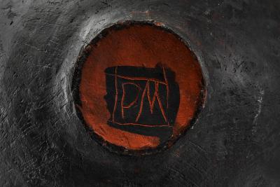 Priscilla Mouritzen Black Ceramic Vase Denmark ca 1980s