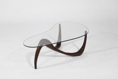 Private Studio Sculpted Abstract Coffee Table in Mahogany C 1980s