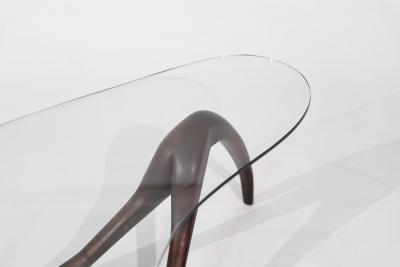 Private Studio Sculpted Abstract Coffee Table in Mahogany C 1980s
