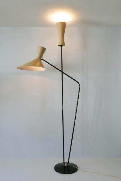 Prof Carl Moor Rare Iconic Mid Century Modern Floor Lamp by Prof Carl Moor for BAG Turgi 1950s