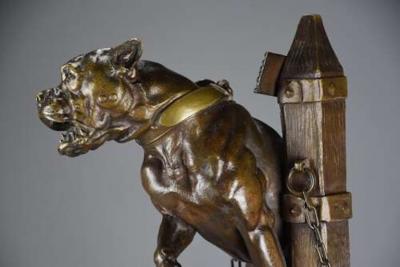 Prosper Lecourtier Fine quality 19thc French bronze figure of a Boxer dog by Prosper Lecourtier