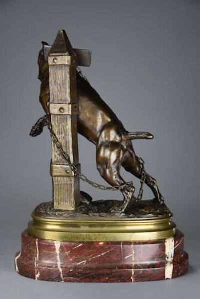 Prosper Lecourtier Fine quality 19thc French bronze figure of a Boxer dog by Prosper Lecourtier