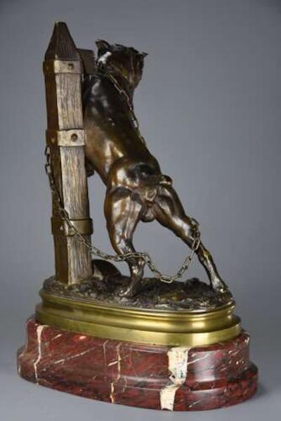 Prosper Lecourtier Fine quality 19thc French bronze figure of a Boxer dog by Prosper Lecourtier