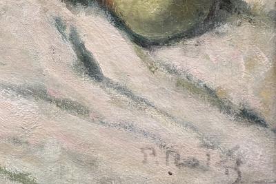 Prosper Rotge Still Life with Pitcher Plate and Fruit 