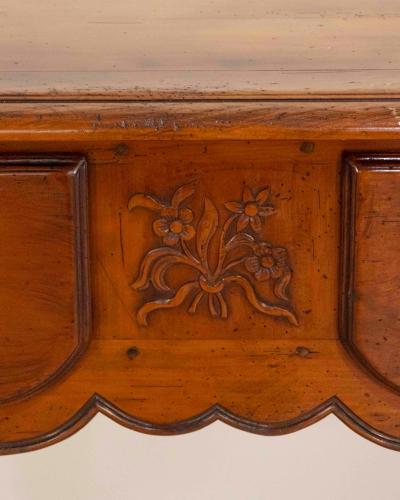 Proven al Walnut Console Table with Two Drawers Louis XV Style 20th Century