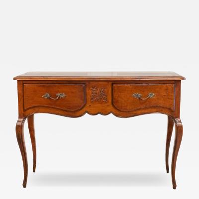Proven al Walnut Console Table with Two Drawers Louis XV Style 20th Century