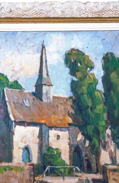 Provincial Church Oil Painting by Suzanne Payen Binet
