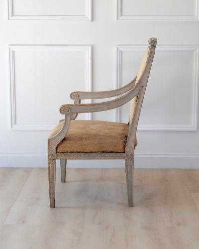 Provincial Gustavian Armchair in Original Paint circa 1780