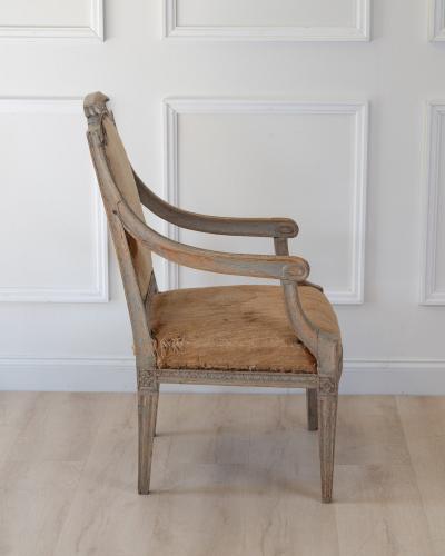 Provincial Gustavian Armchair in Original Paint circa 1780