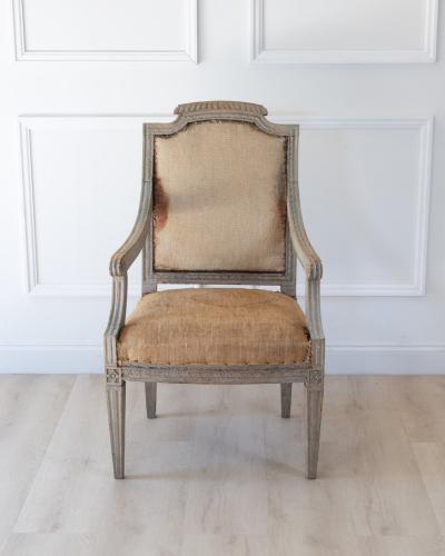 Provincial Gustavian Armchair in Original Paint circa 1780