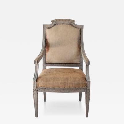 Provincial Gustavian Armchair in Original Paint circa 1780