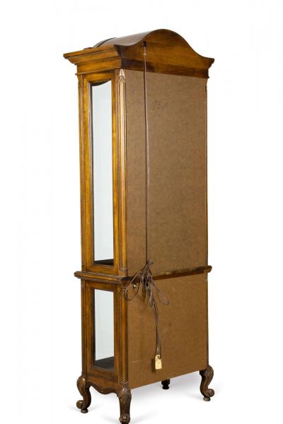 Provincial Style Mirrored and Electrified Carved Oak Display Cabinet Vitrine