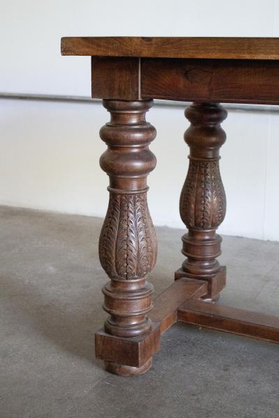 Provincial Swiss Antique Carved Table